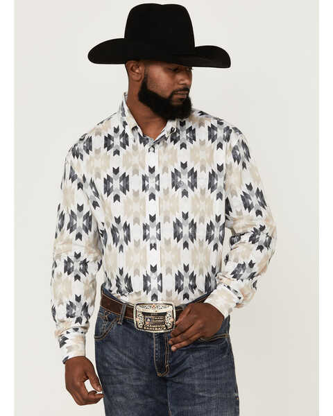 Image #1 - Rock & Roll Denim Men's Southwestern Print Long Sleeve Button-Down Western Shirt , , hi-res