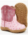 Roper Infant Boys' Ostrich Print Western Boots - Round Toe, Pink, hi-res