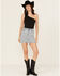 Image #1 - Blue B Women's Light Wash Embellished Mini Denim Skirt, Light Wash, hi-res