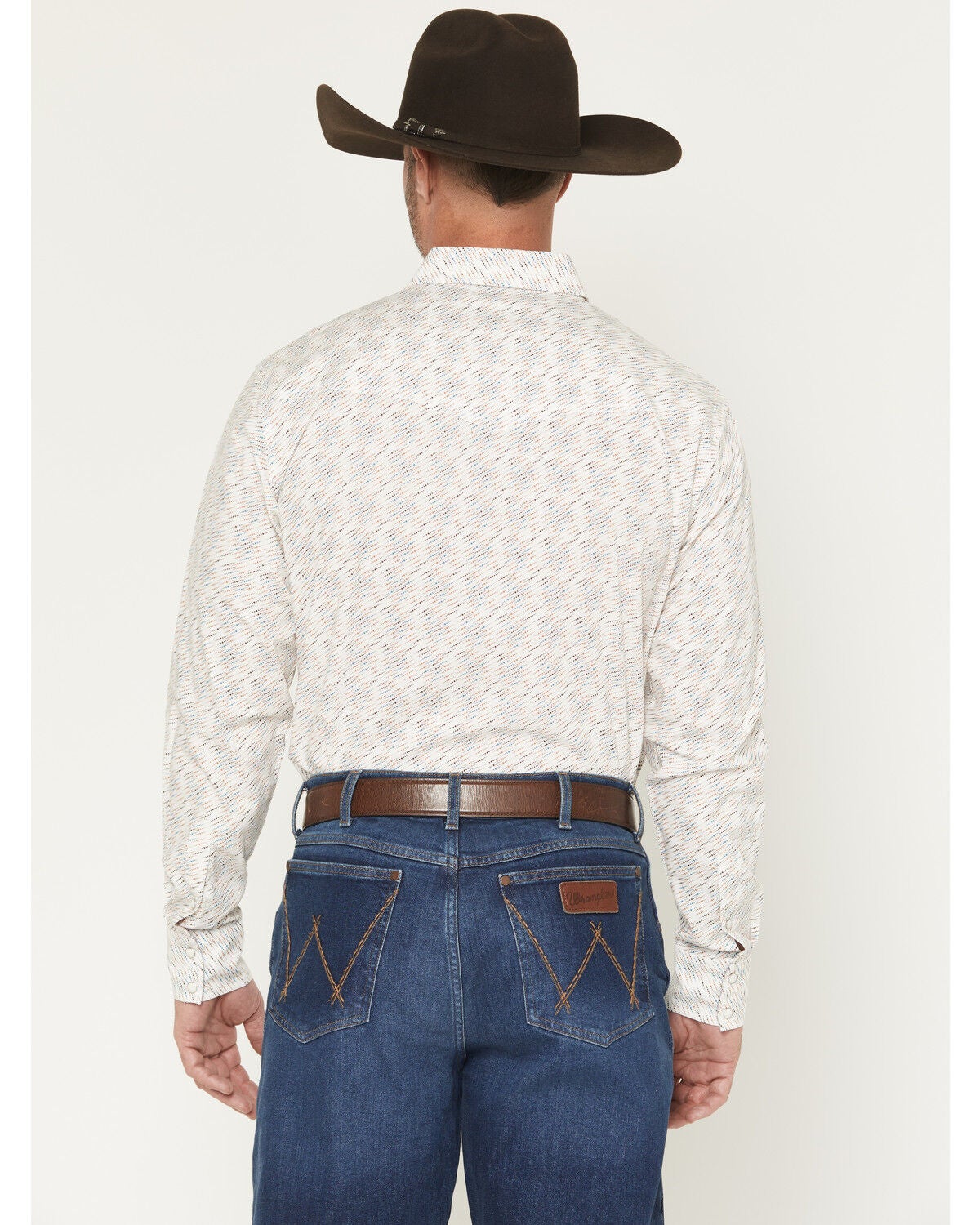 Image #4 - Wrangler 20X Men's Geo Print Long Sleeve Snap Stretch Western Shirt, White, hi-res