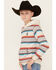 Image #2 - Hooey Boys' Striped Print Logo Hooded Sweatshirt , Brown, hi-res