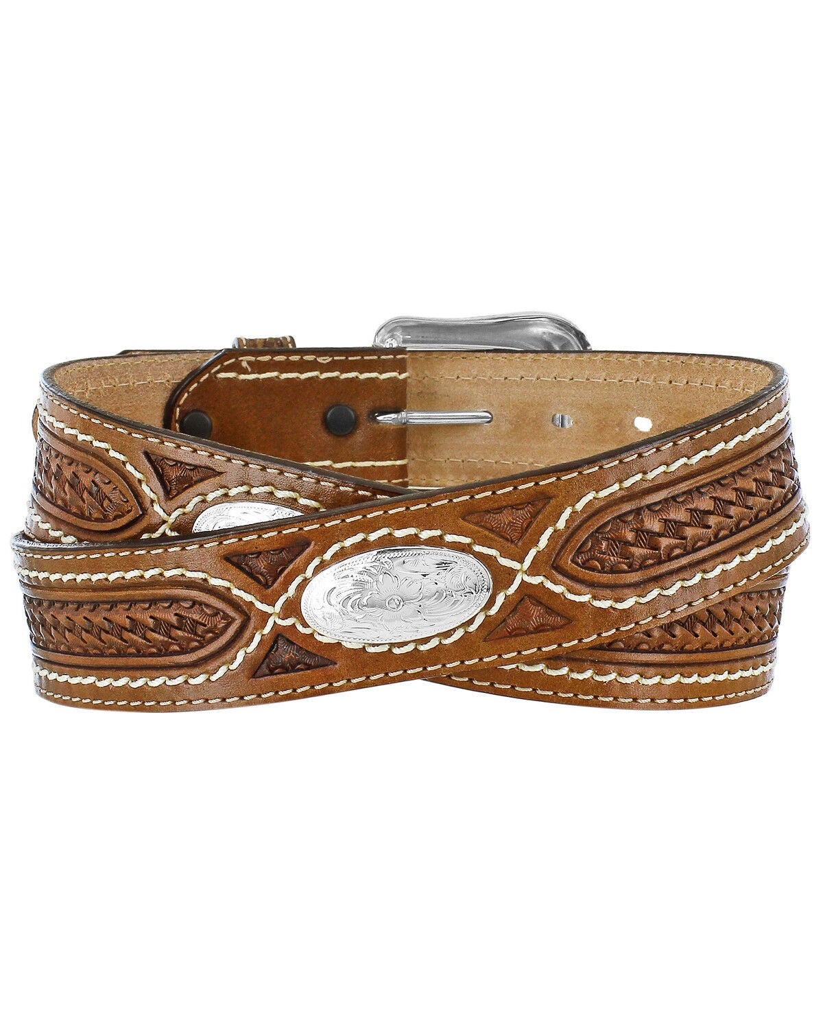 Image #2 - Tony Lama Men's Crosscreek Ridge Western Belt, Tan, hi-res