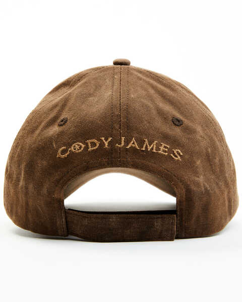 Image #3 - Cody James Men's Leather Tag Oilskin Ball Cap, Brown, hi-res