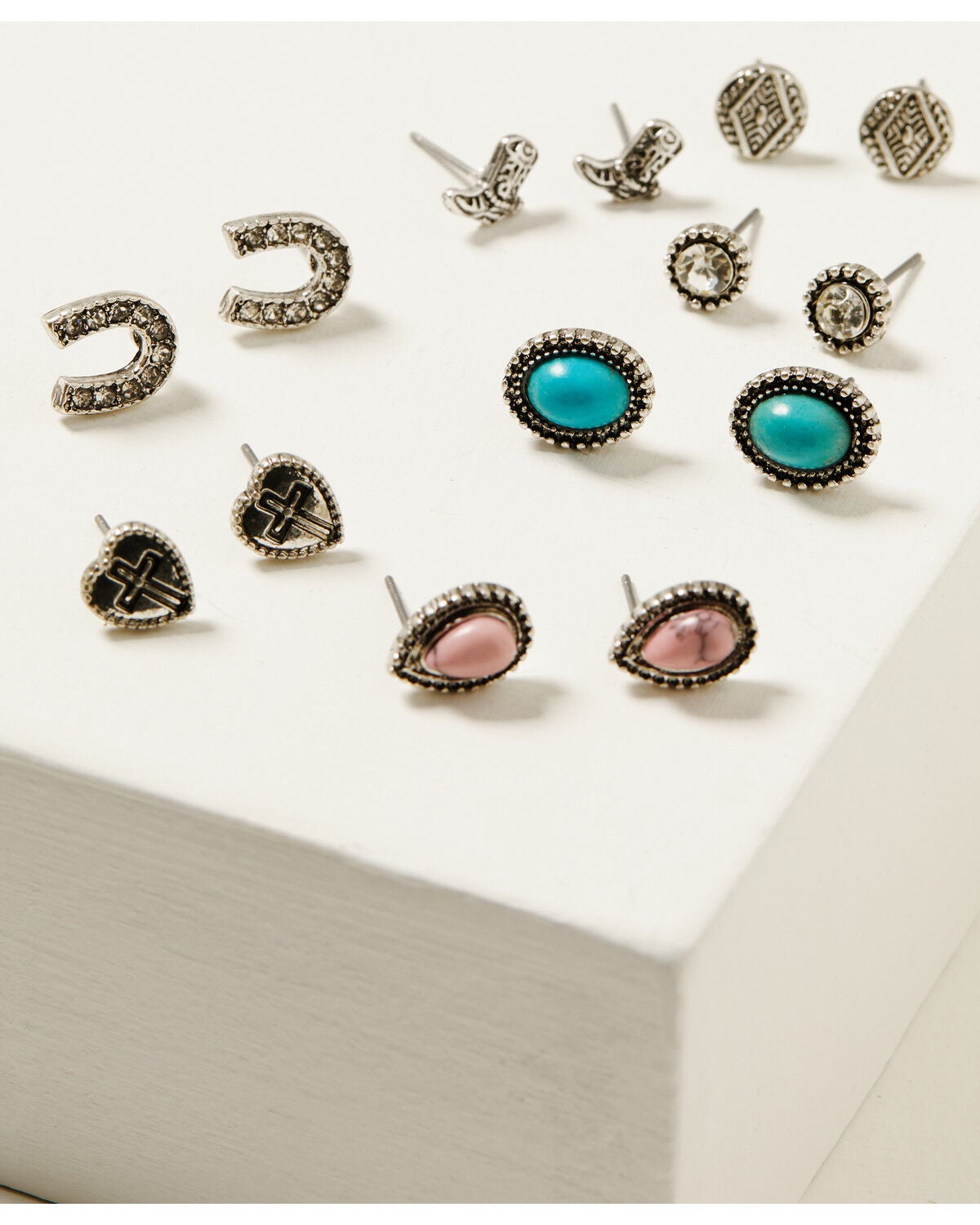 Image #2 - Shyanne Women's Cowgirl Earrings Set - 11 Piece, Silver, hi-res