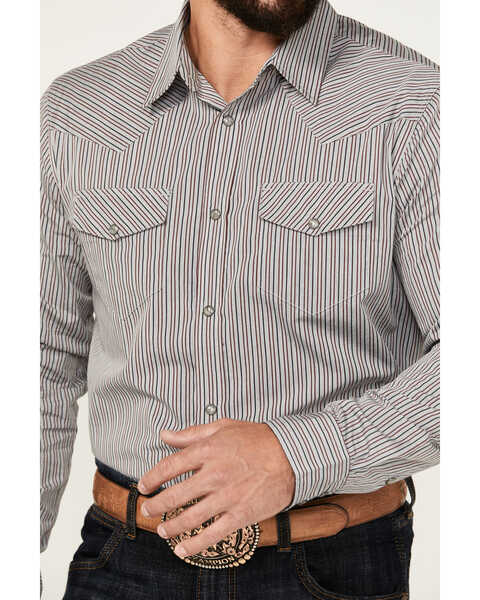 Image #3 - Gibson Trading Co Men's Together Striped Print Long Sleeve Snap Western Shirt, Ivory, hi-res