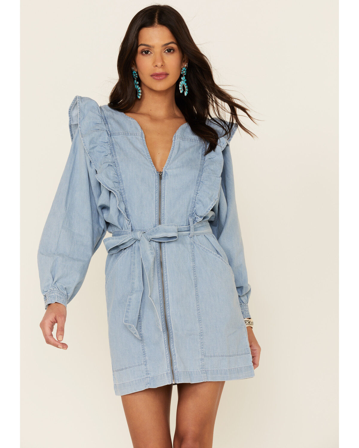 Imogene denim mini dress clearance