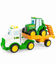 Image #1 - John Deere Lights & Sounds Farmin' Friends Toy Hauling Set with Truck and Backhoe Tractor , Multi, hi-res