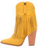 Image #3 - Dingo Women's Crazy Train Leather Booties - Pointed Toe , Yellow, hi-res