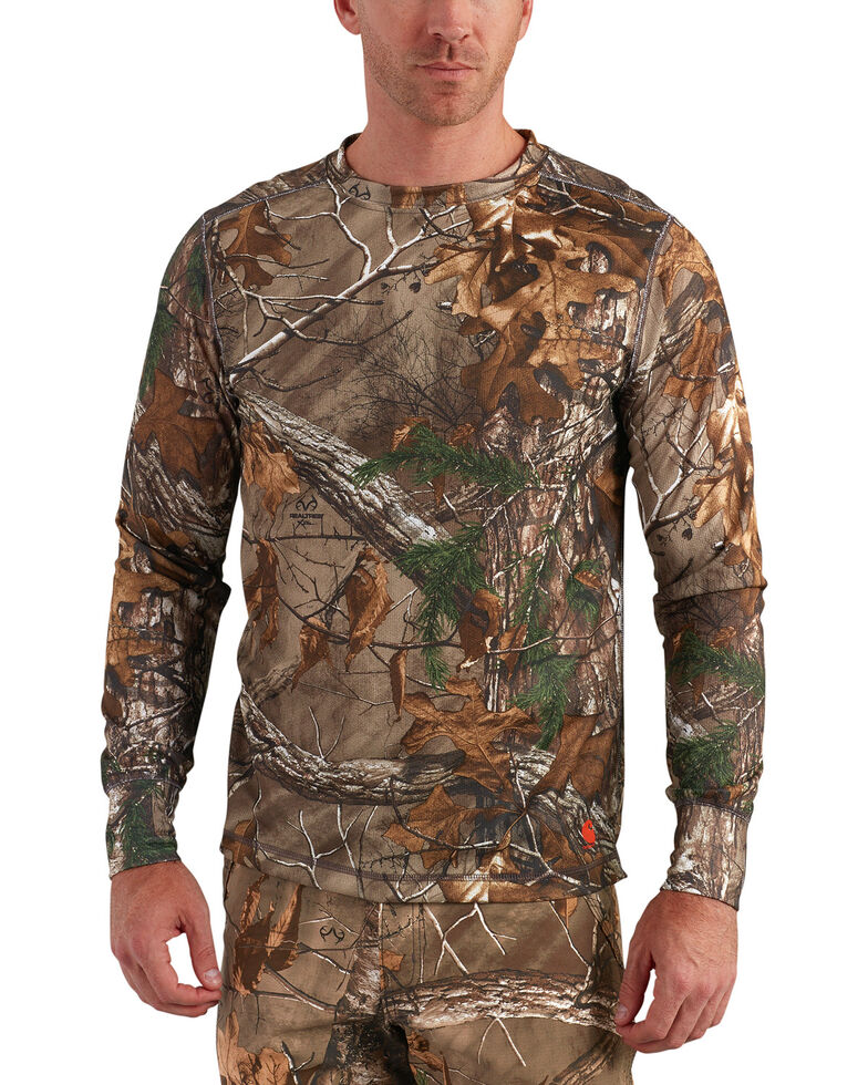 Carhartt Men's Base Force Extremes Cold Weather Camo Crewneck Shirt, Camouflage, hi-res