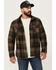 Image #1 - Brixton Men's Bowery Arctic Plaid Print Long Sleeve Snap Stretch Shirt Jacket, Black, hi-res