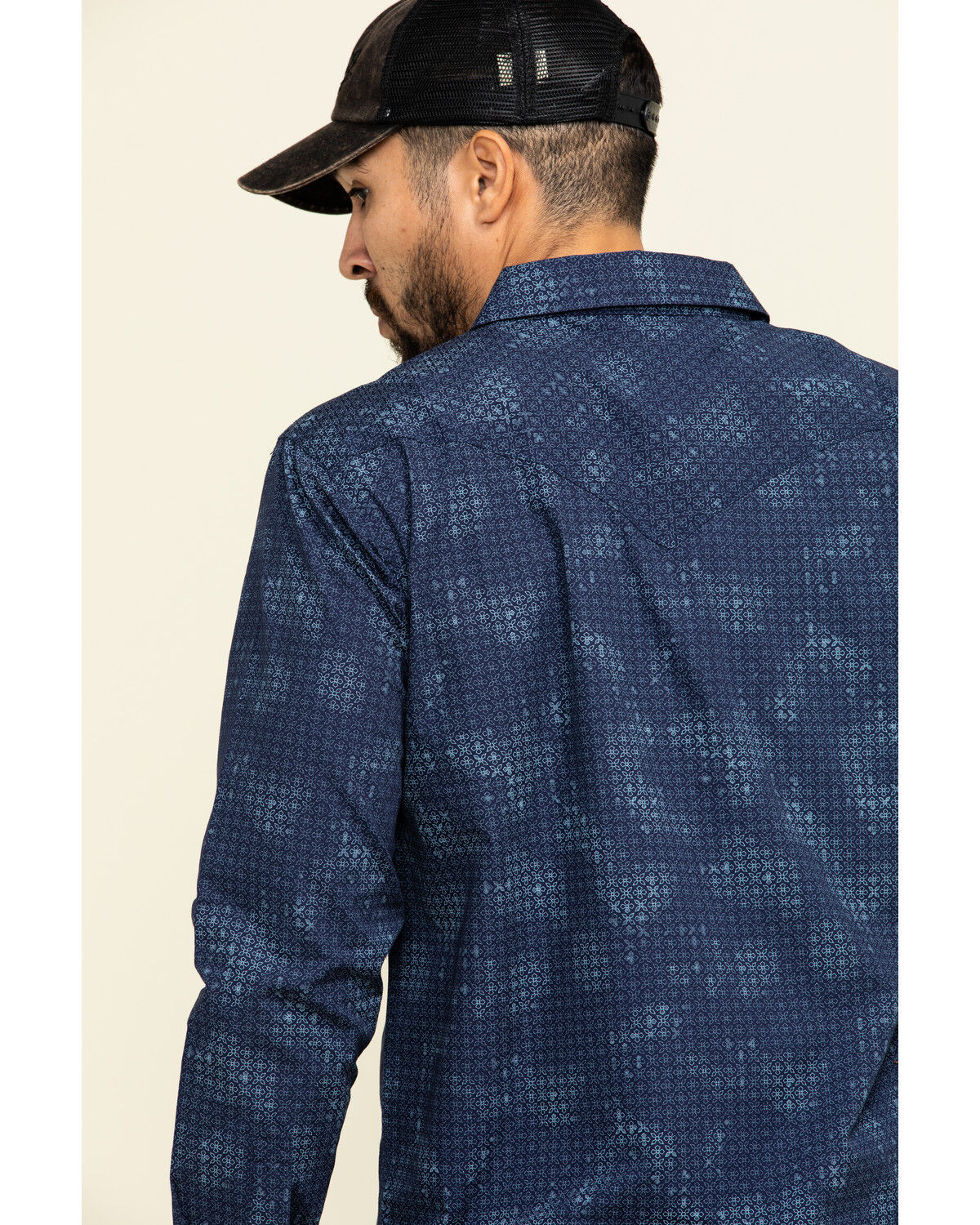 Image #5 - Moonshine Spirit Men's Floral Camo Print Long Sleeve Western Shirt, Navy, hi-res