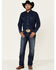 Image #2 - Wrangler Men's Dark Denim Solid Long Sleeve Snap Western Shirt, Dark Blue, hi-res