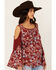 Image #2 - Bila Women's Floral Print Long Sleeve Cold Shoulder Shirt, Brick Red, hi-res