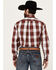 Image #4 - Stetson Men's Dobby Plaid Long Sleeve Button Down Western Shirt, Wine, hi-res