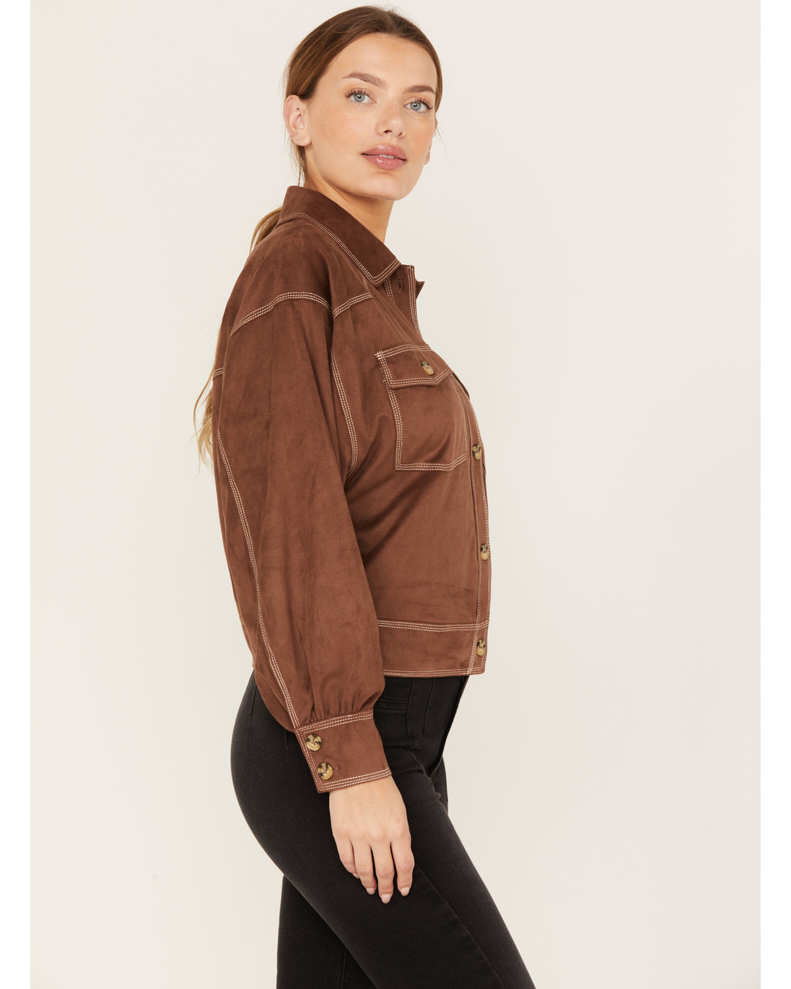 Faux suede trucker jacket cheap