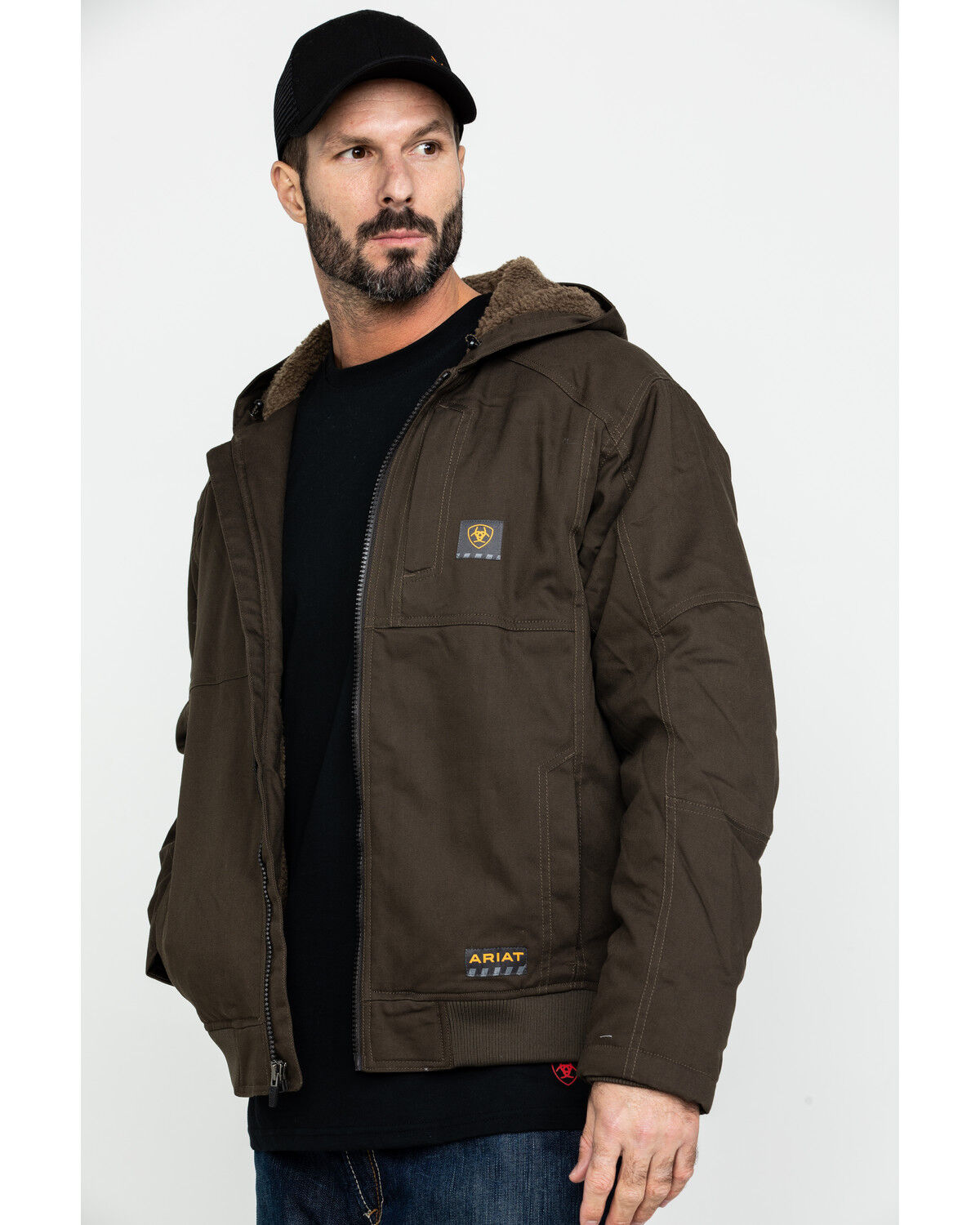 Image #3 - Ariat Men's Rebar Dura Canvas Zip-Front Work Jacket, Loden, hi-res