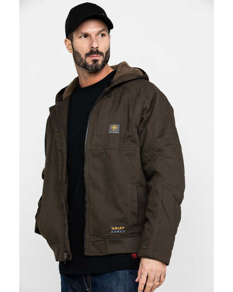 Image #3 - Ariat Men's Rebar Dura Canvas Zip-Front Work Jacket , Loden, hi-res