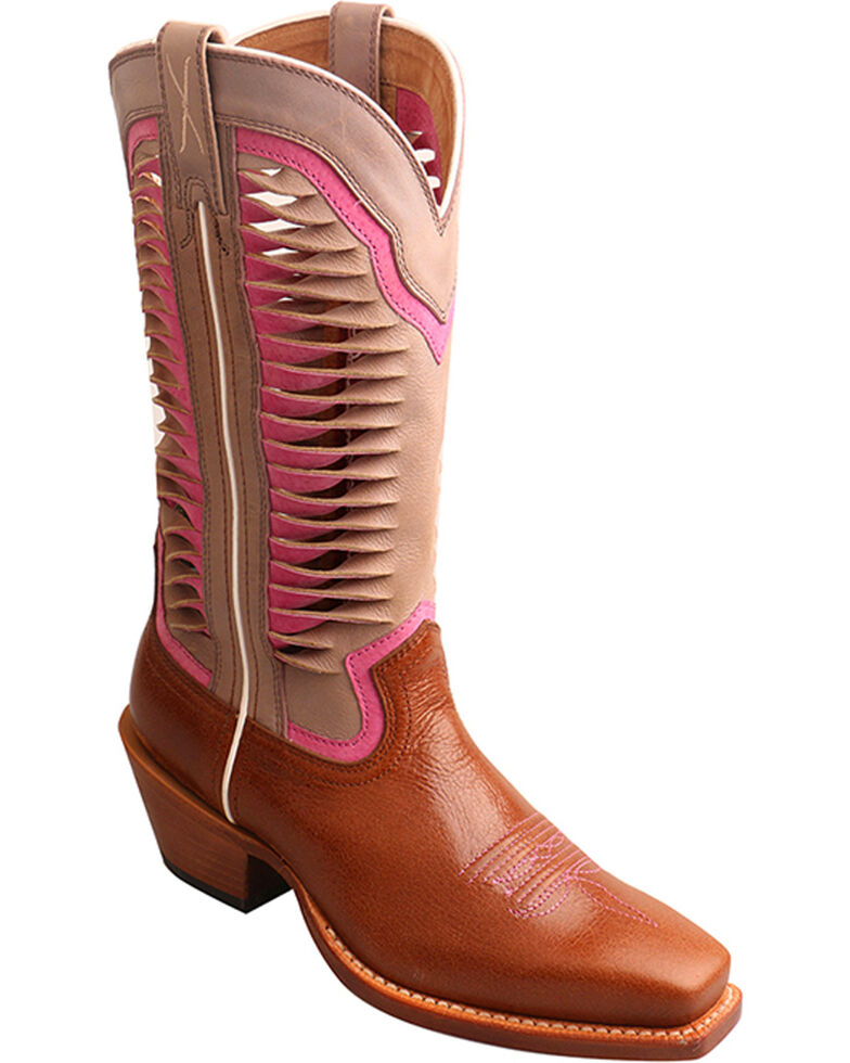 Twisted X Women's 12" Ruff Stock Vented Shaft Cowgirl Boots - Square Toe, Lt Brown, hi-res