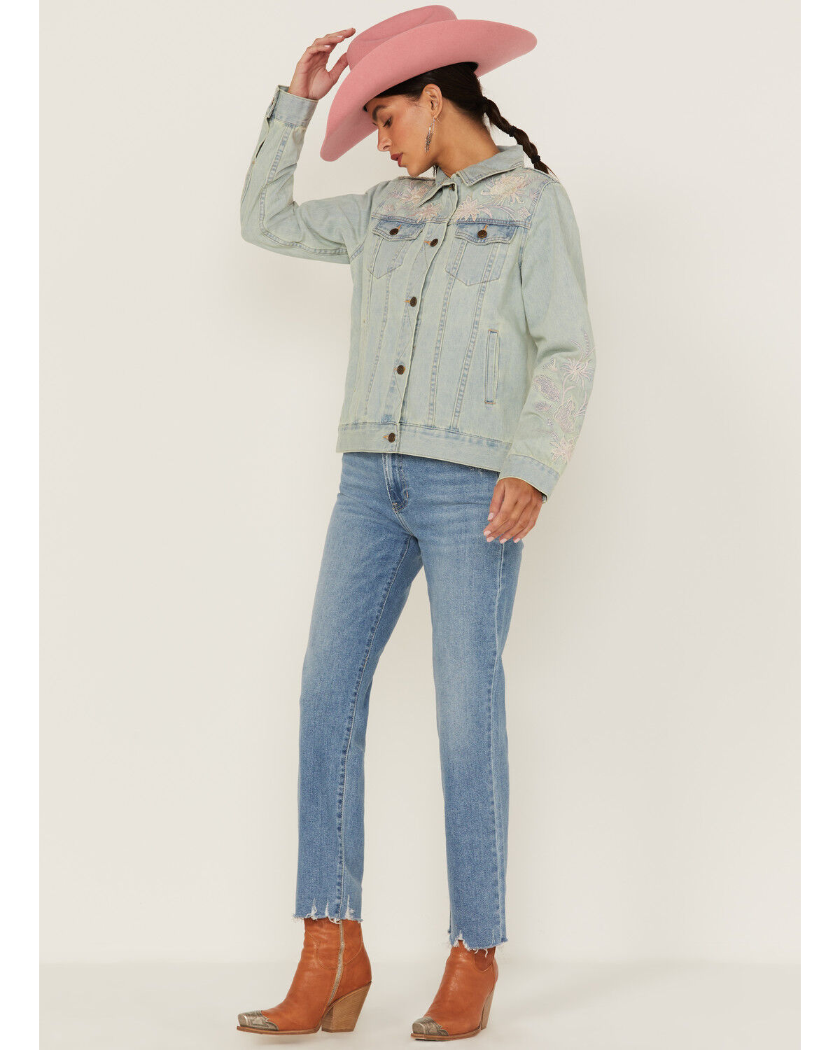 Image #4 - Johnny Was Women's Devere Embroidered Denim Jacket, Blue, hi-res