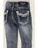 Grace in LA Girls' Border Print Bootcut Jeans, Blue, hi-res