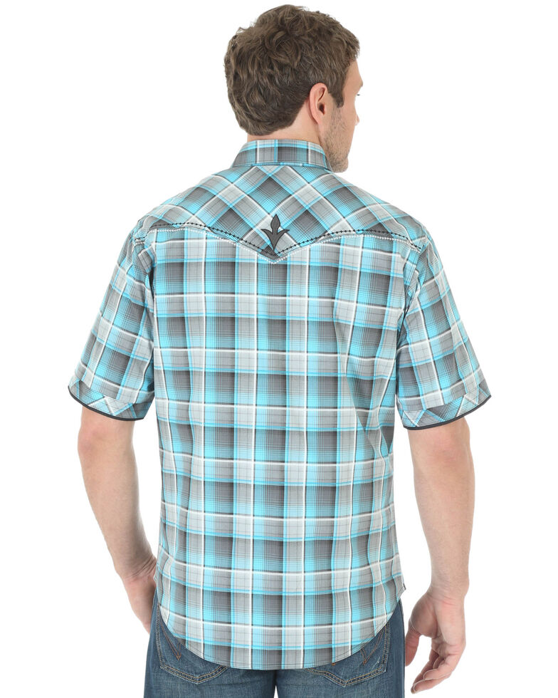 Wrangler Rock 47 Men's Teal Snap Plaid Shirt | Sheplers
