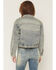 Image #4 - Azalea Wang Women's Medium Wash Rhinestone Button-Down Cropped Denim Jacket, Medium Wash, hi-res