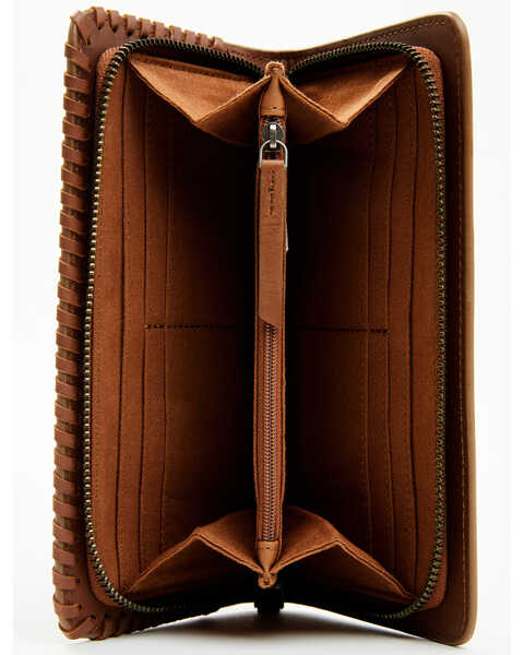 Image #2 - Shyanne Women's Laurel Tooled Leather Wallet , Brown, hi-res