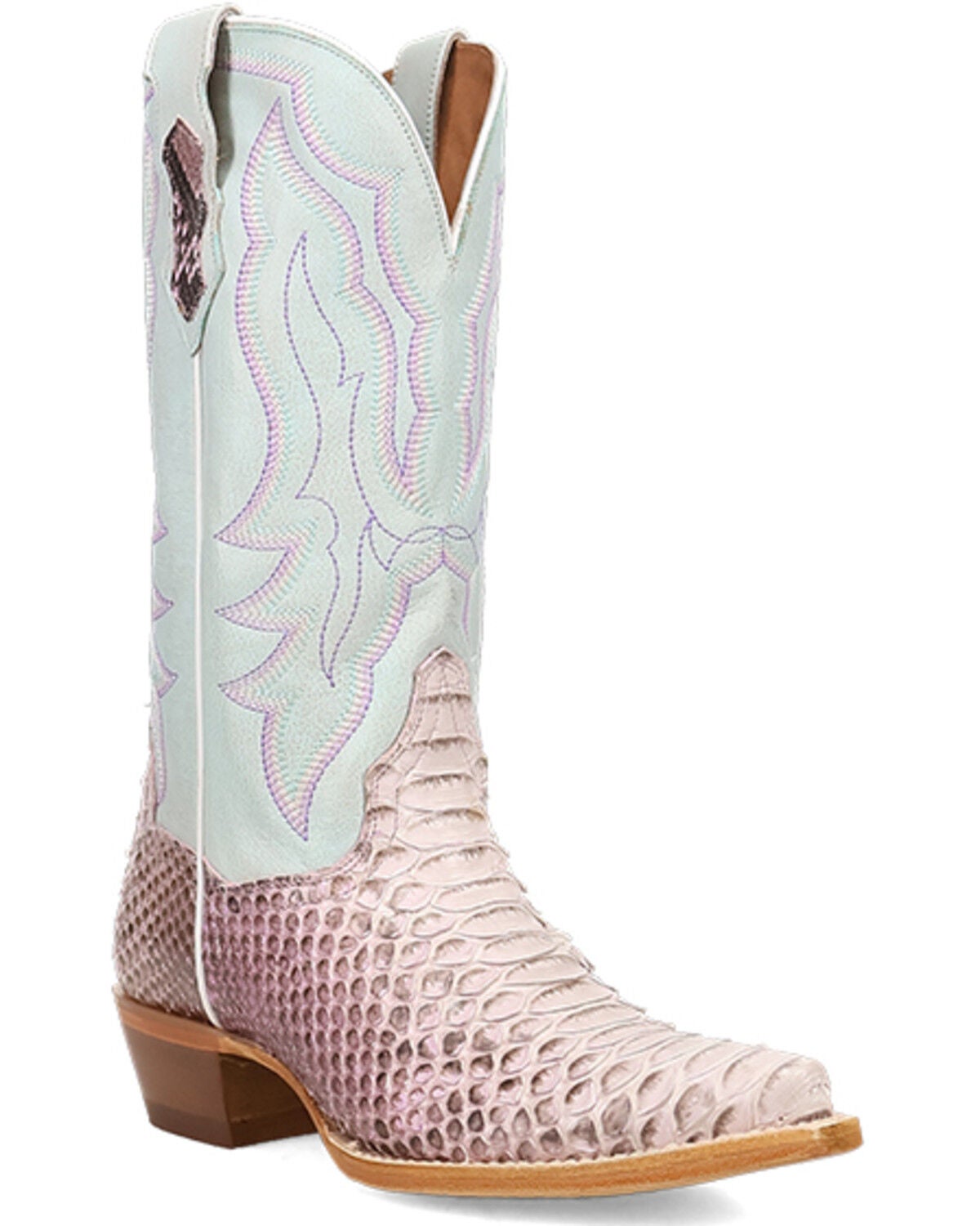 Dan Post Women's Petunia Exotic Python Western Boots - Snip Toe, Purple, hi-res