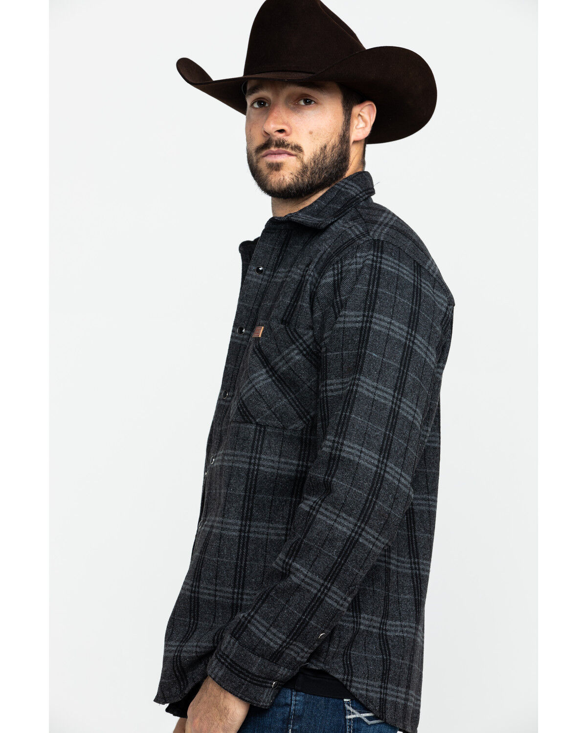 Image #3 - Outback Trading Co. Men's Black Clyde Big Flannel Shirt, Black, hi-res