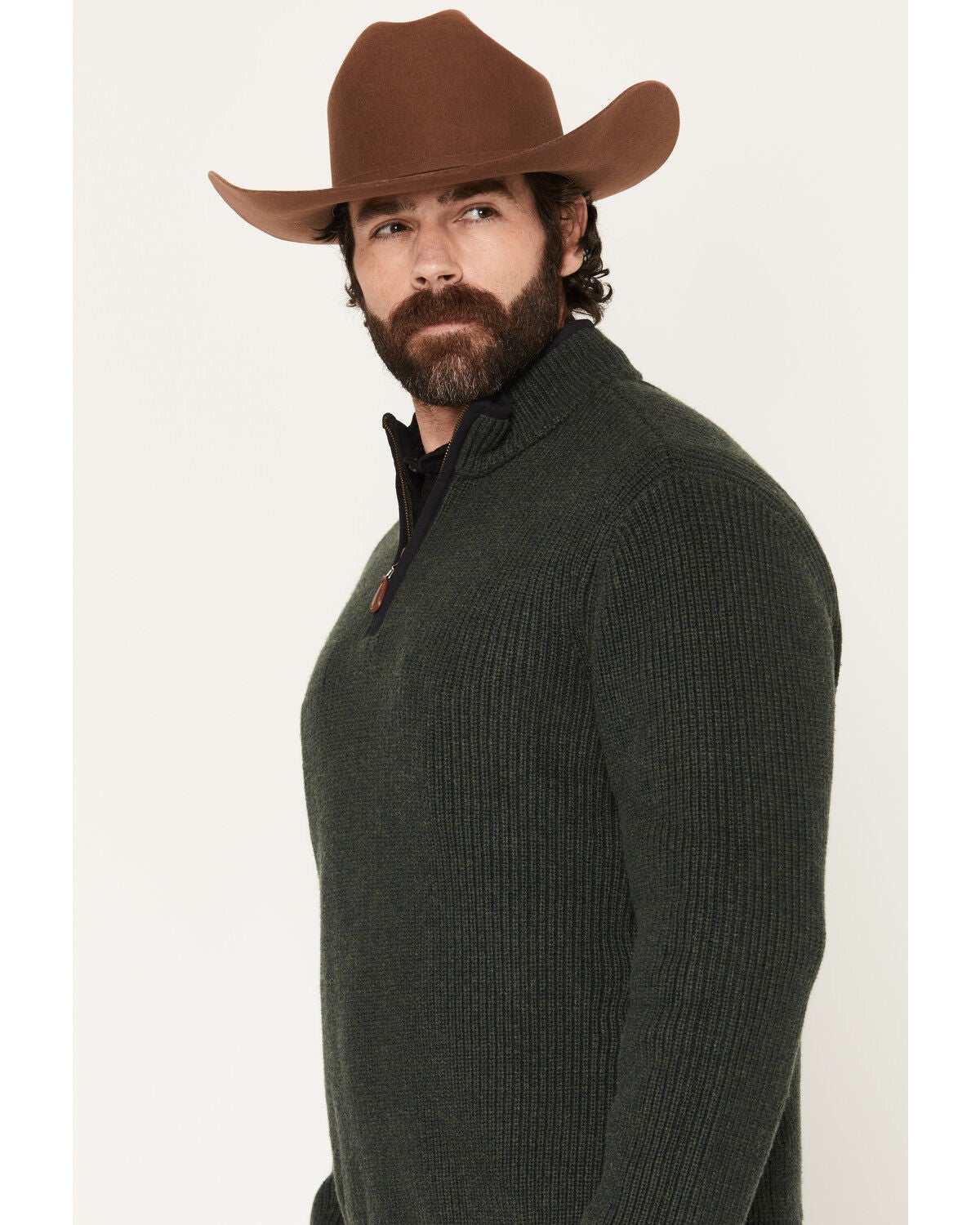 Image #2 - Kimes Ranch Men's Barton Solid 1/4 Zip Pullover Sweater, Green, hi-res
