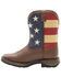 Durango Boys' American Flag Western Boots - Square Toe, Brown, hi-res