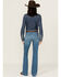 Kimes Ranch Women's Light Wash Mid Rise Lola Soho Fade Trouser, Blue, hi-res