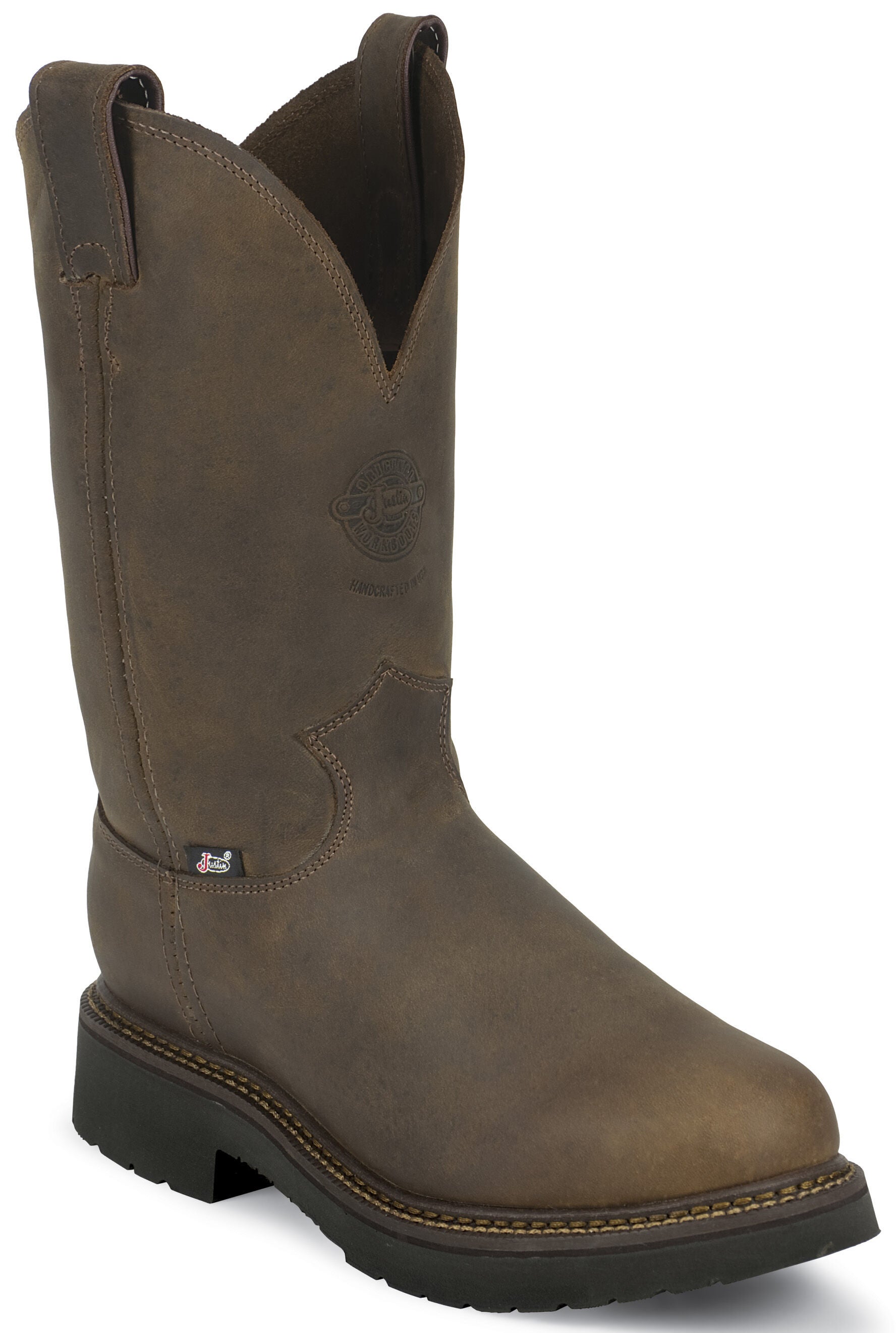 Justin Men's J-Max Balusters Electrical Hazard Pull On Work Boots - Steel Toe, Chocolate, hi-res