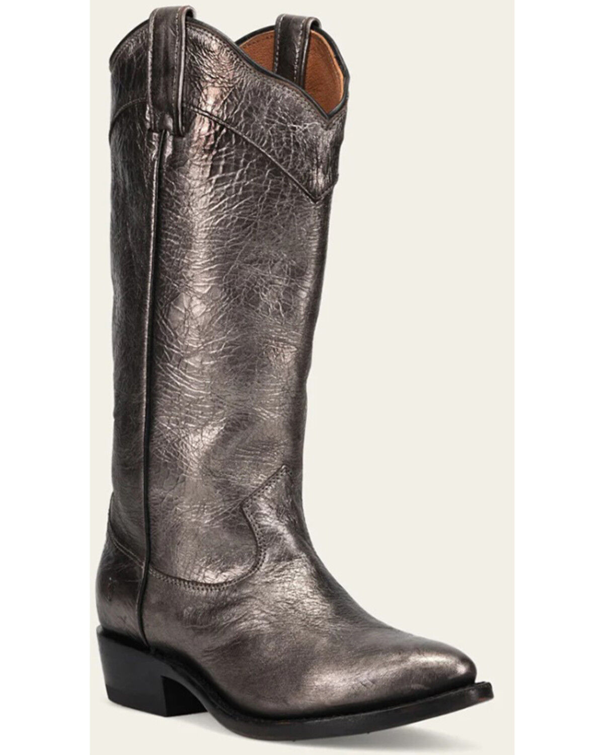 Image #1 - Frye Women's Billy Daisy Pull-On Western Boots - Round Toe, Gold, hi-res