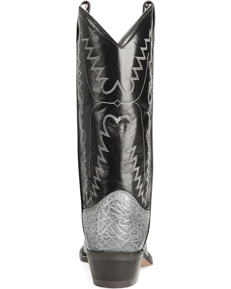 Old West Elephant Print Cowboy Boots - Medium Toe, Grey, hi-res