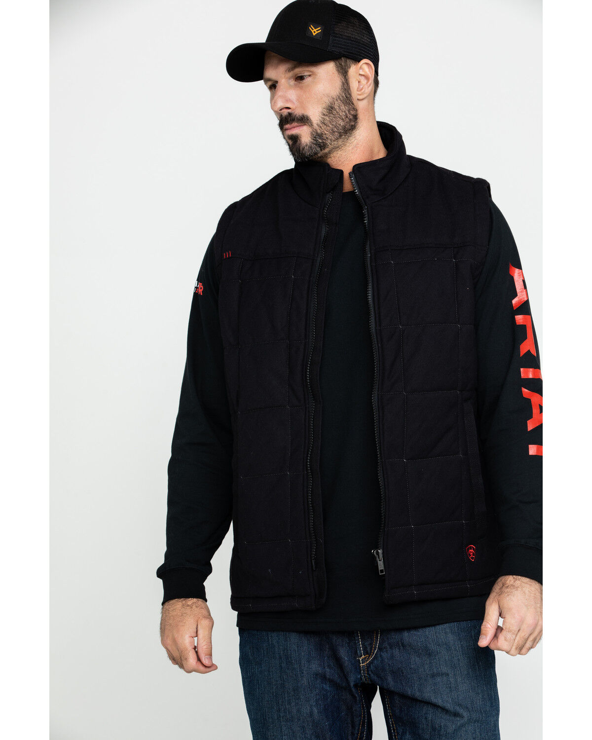 Image #1 - Ariat Men's FR Crius Insulated Work Vest, Black, hi-res