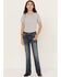 Image #2 - Grace in LA Girls' Medium Wash Horse Outline Bootcut Jeans, Blue, hi-res