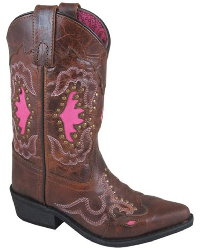 Smoky Mountain Girls' Moonbay Western Boots - Snip Toe, Brown, hi-res