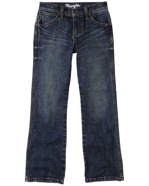 Image #1 - Wrangler Little Boys' Layton Dark Wash Slim Bootcut Jeans, Dark Wash, hi-res