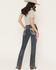 Image #1 - Grace in LA Women's Medium Wash Mid Rise Embellished Bootcut Stretch Denim Jeans, Medium Wash, hi-res