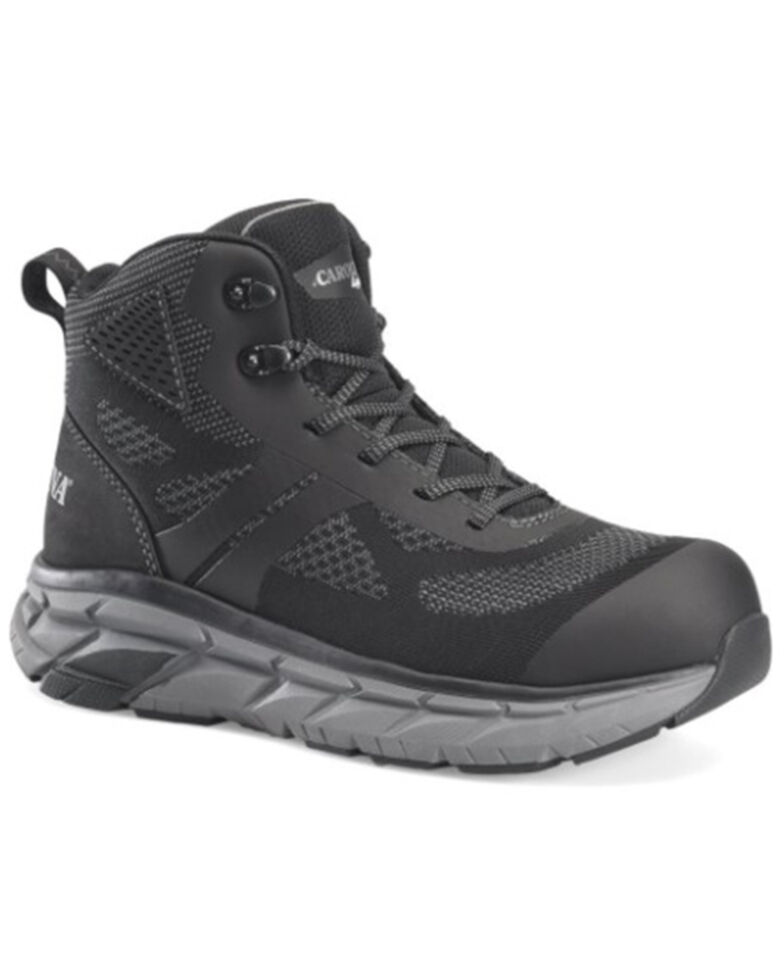 Carolina Men's Align Voltrex Black Mid-Cut Ahletic Hiking Work Sneaker - Composite Toe , Black, hi-res