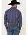 Image #4 - Wrangler Retro Men's Premium Linear Print Long Sleeve Snap Western Shirt, Blue, hi-res