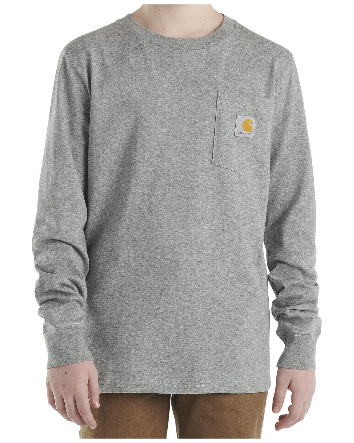 Image #1 - Carhartt Toddler Boys' Logo Long Sleeve Pocket T-Shirt, Charcoal, hi-res