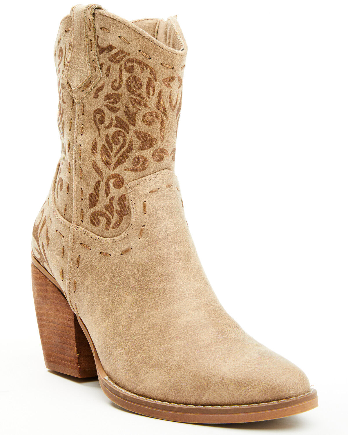 Image #1 - Very G Women's Encinitas Booties - Round Toe, Beige, hi-res