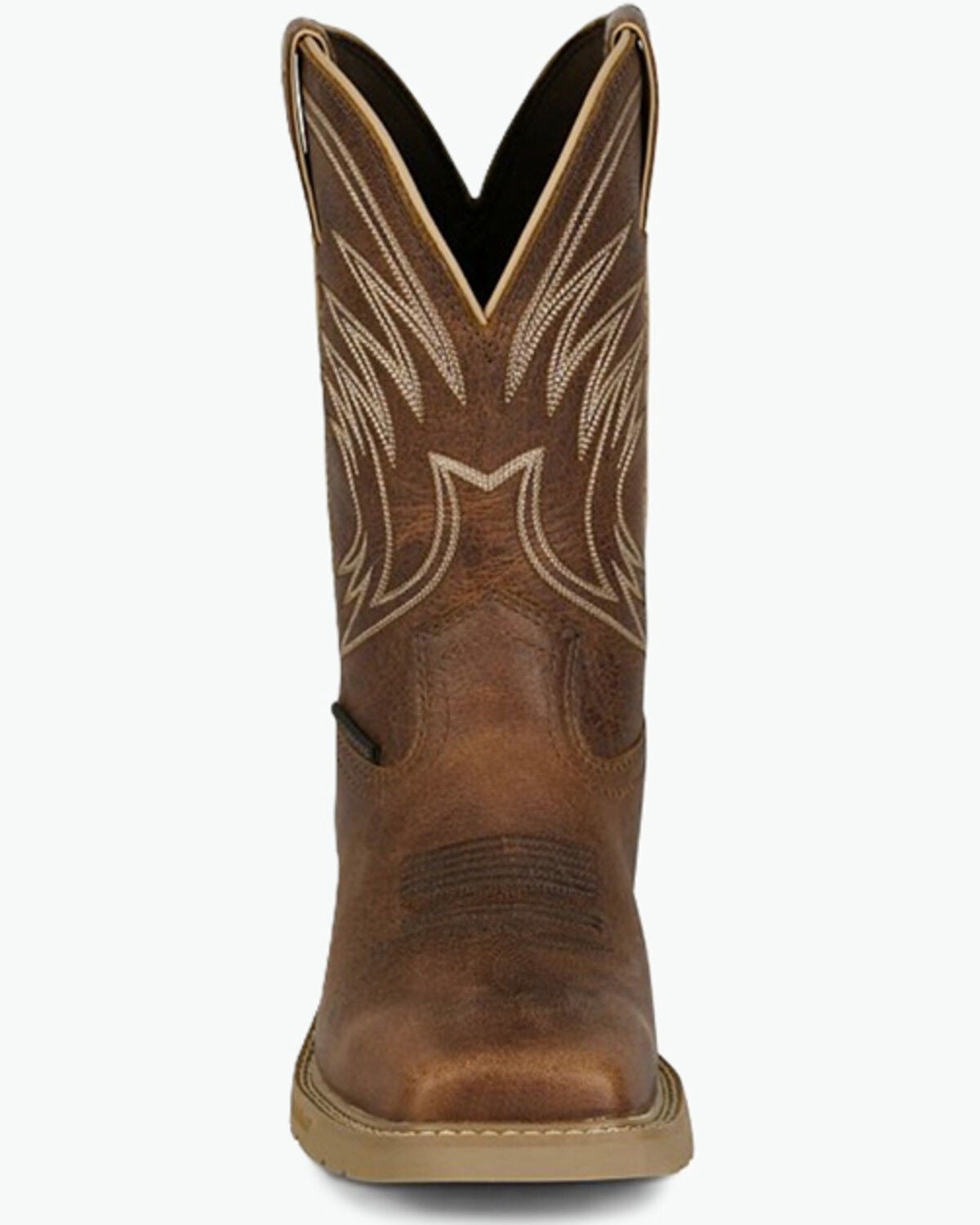 Image #2 - Justin Men's 11" Daywork Waterproof Work Boots - Soft Toe, Brown, hi-res