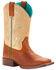 Image #1 - Ariat Girls' Quickdraw Western Boots - Square Toe , Tan, hi-res