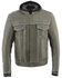 Image #1 - Milwaukee Leather Men's Distressed Utility Pocket Ventilated Concealed Carry Motorcycle Jacket , Grey, hi-res