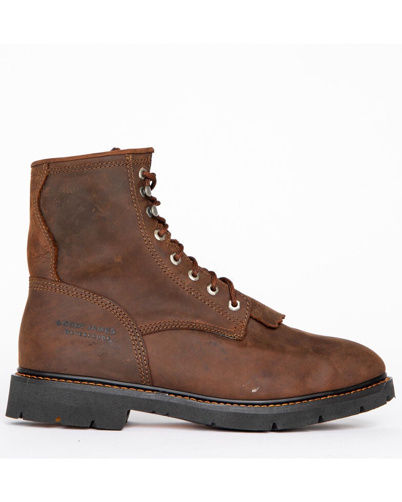 Cody James Men's 8" Waterproof LaceUp Kiltie Work Boots Round Toe