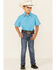 Ely Walker Boys' Turquoise Paisley Print Short Sleeve Snap Western Shirt , Turquoise, hi-res