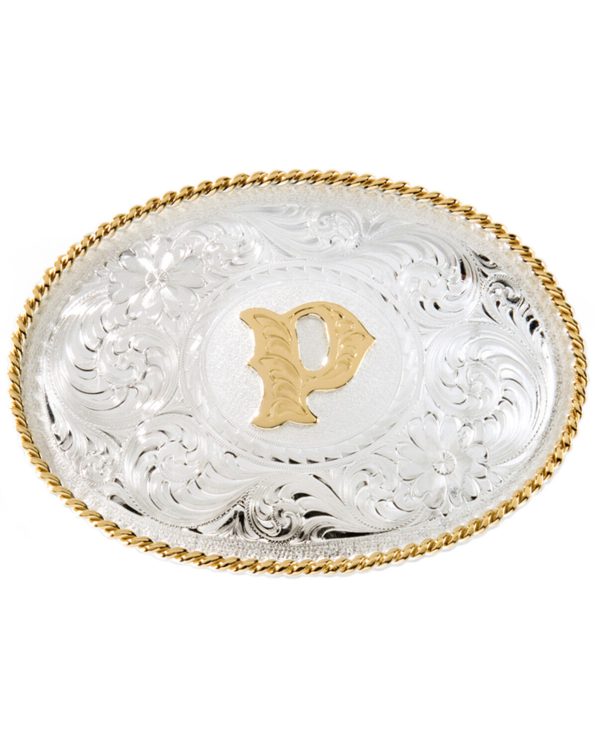 Image #1 - Montana Silversmiths Initial "P" Buckle, Silver, hi-res